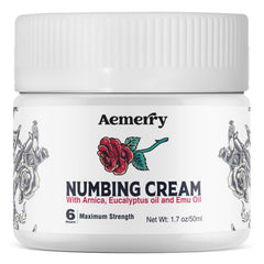 Aemerry Numbing Cream packaging for maximum-strength numbness and convenience.