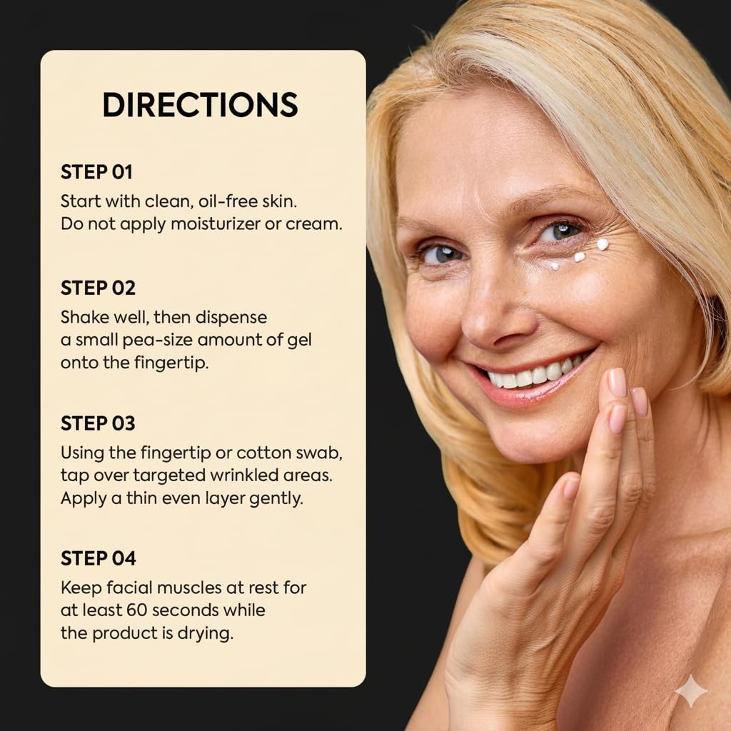 Silky finish after applying Aemerry tightener around the eyes
