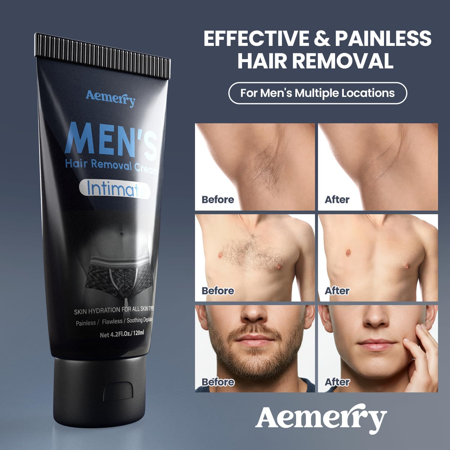 Aemerry warning label highlights patch test and caution for irritation.