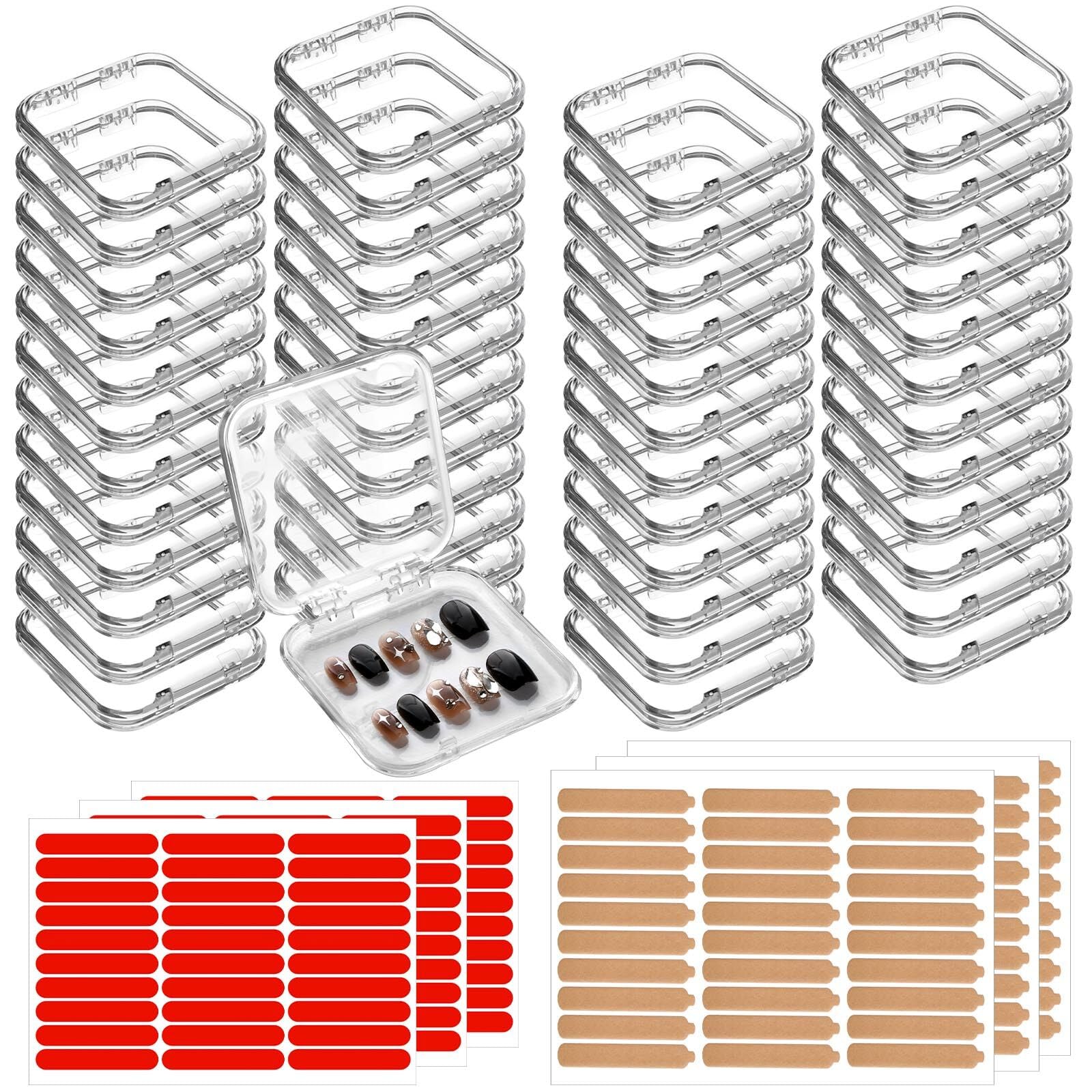 Aemygo 48-set press-on nail storage box displaying organized designs