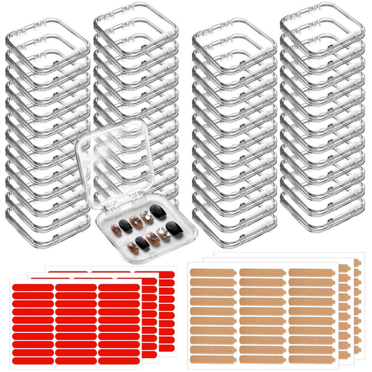 Aemygo 48-set press-on nail storage box displaying organized designs