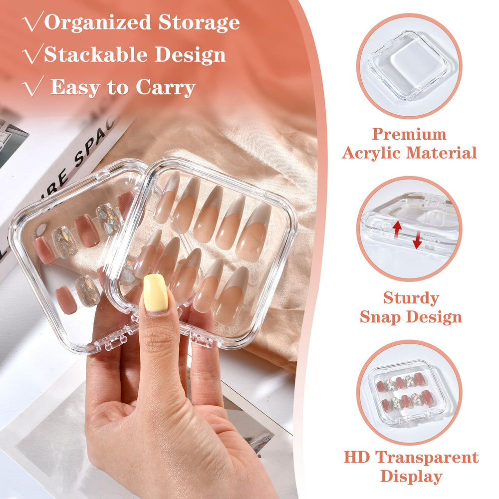 Aemygo snap-closure acrylic nail box secured to prevent spills