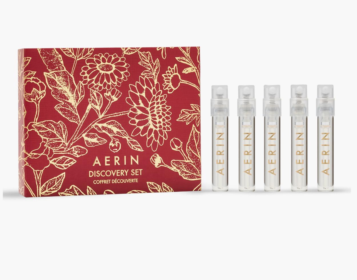 AERIN Best Sellers Discovery Set box, travel-ready sampler for trying multiple fragrances.