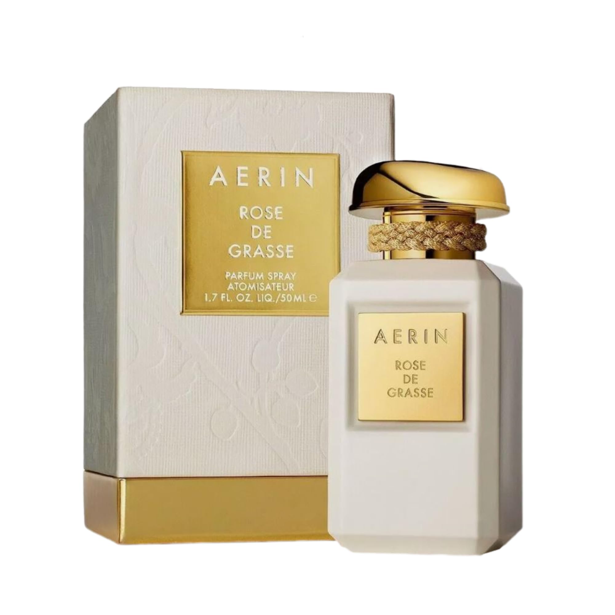 AERIN Rose De Grasse bottle front view showcasing elegant rose notes and a lasting impression