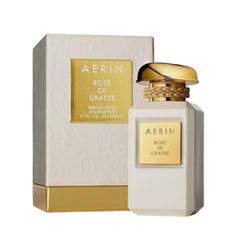 AERIN Rose De Grasse bottle front view showcasing elegant rose notes and a lasting impression