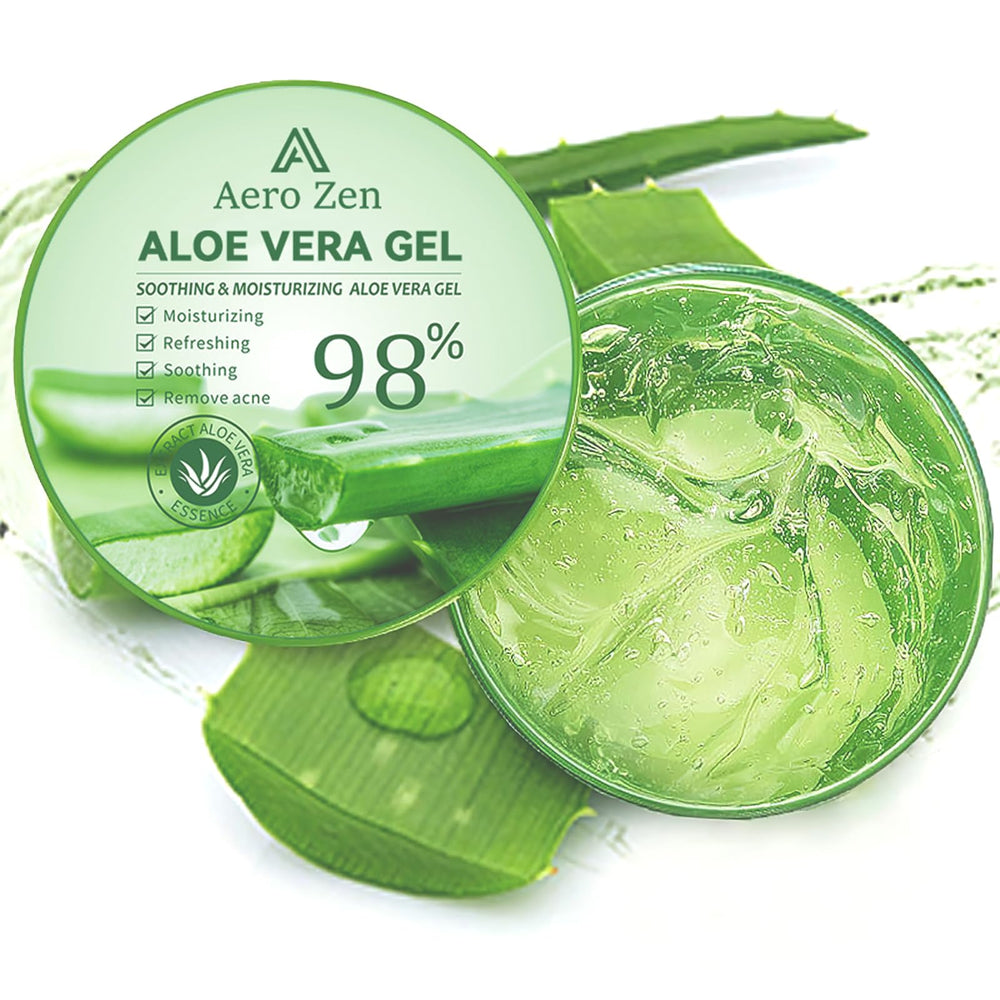 Aero Zen Aloe Gel on hair tips for light conditioning.