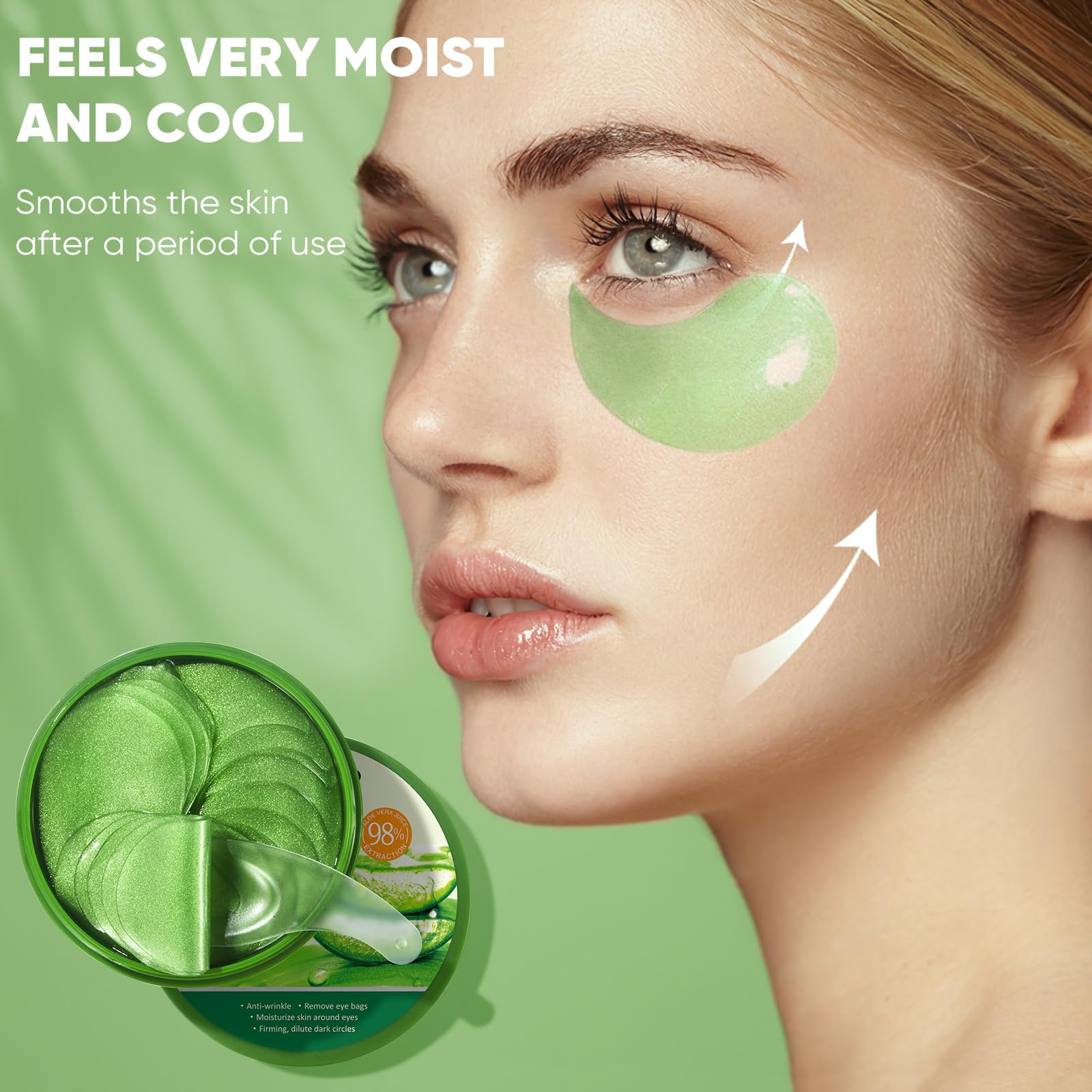 Aero Zen Aloe Vera Eye Mask on the eye area provides cooling relief
