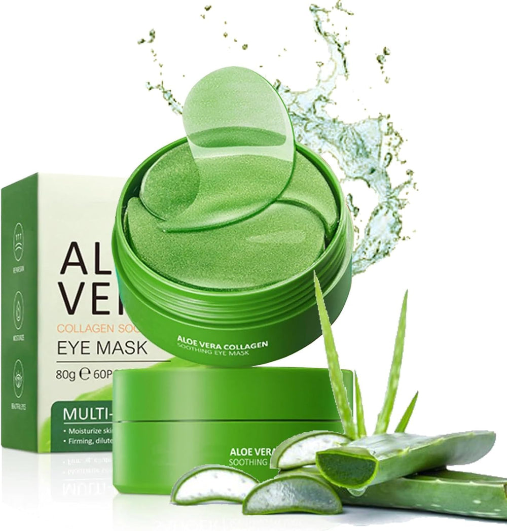 Aero Zen Aloe Vera Eye Mask packaging shows a convenient 120-piece multi-pack for hydration