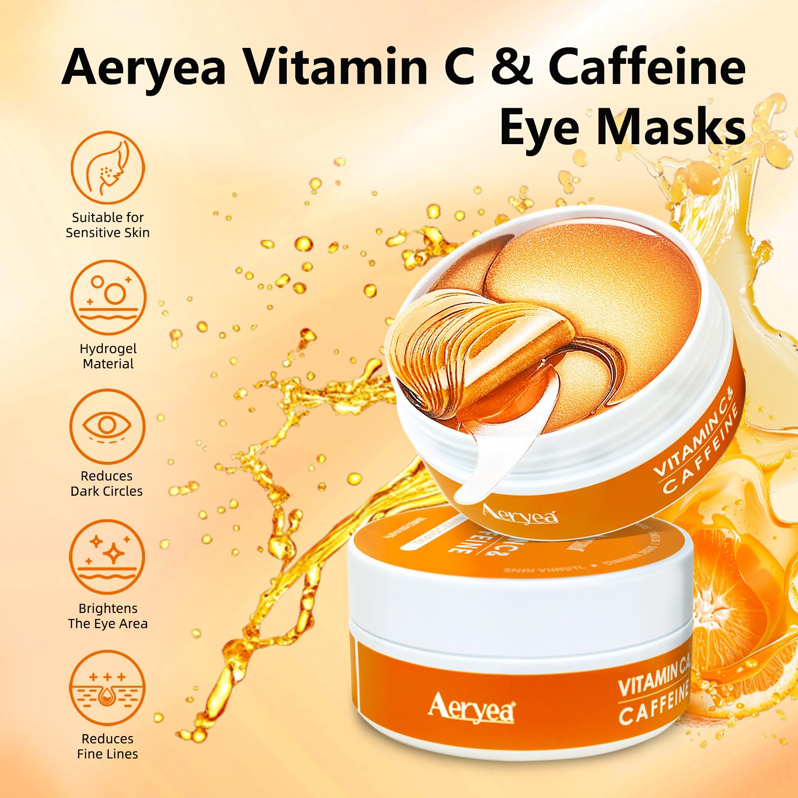 Close-up shows vitamin C-infused gel designed for brightening under the eyes.