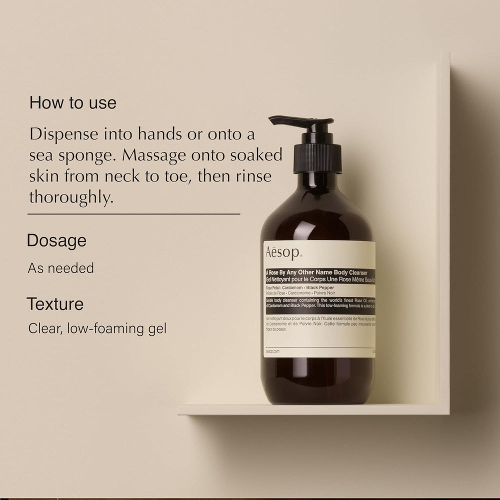 Aesop refill pour image highlighting convenient use in daily cleansing routine.