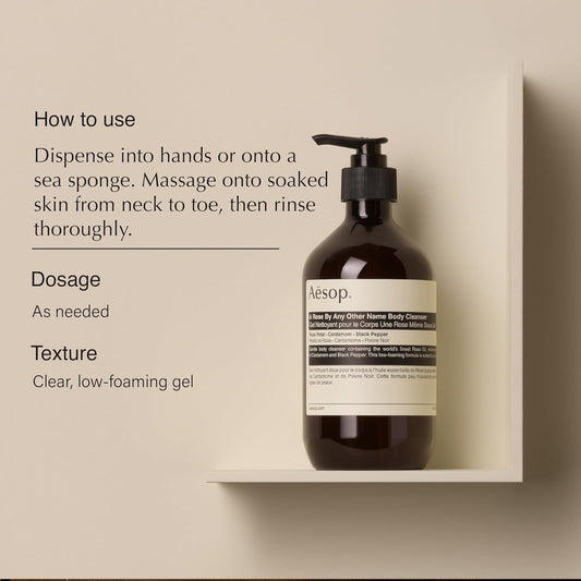 Aesop refill pour image highlighting convenient use in daily cleansing routine.