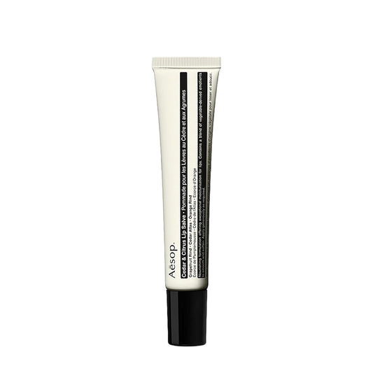 Aesop Cedar & Citrus Lip Balm angled applicator for precise application and lasting moisture.