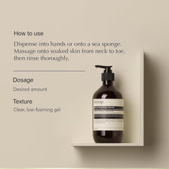 Aesop Citrus Melange Refill foaming action: soft lather for daily wash