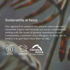 Aesop Eleos balm on hands provides quick, comforting absorption.