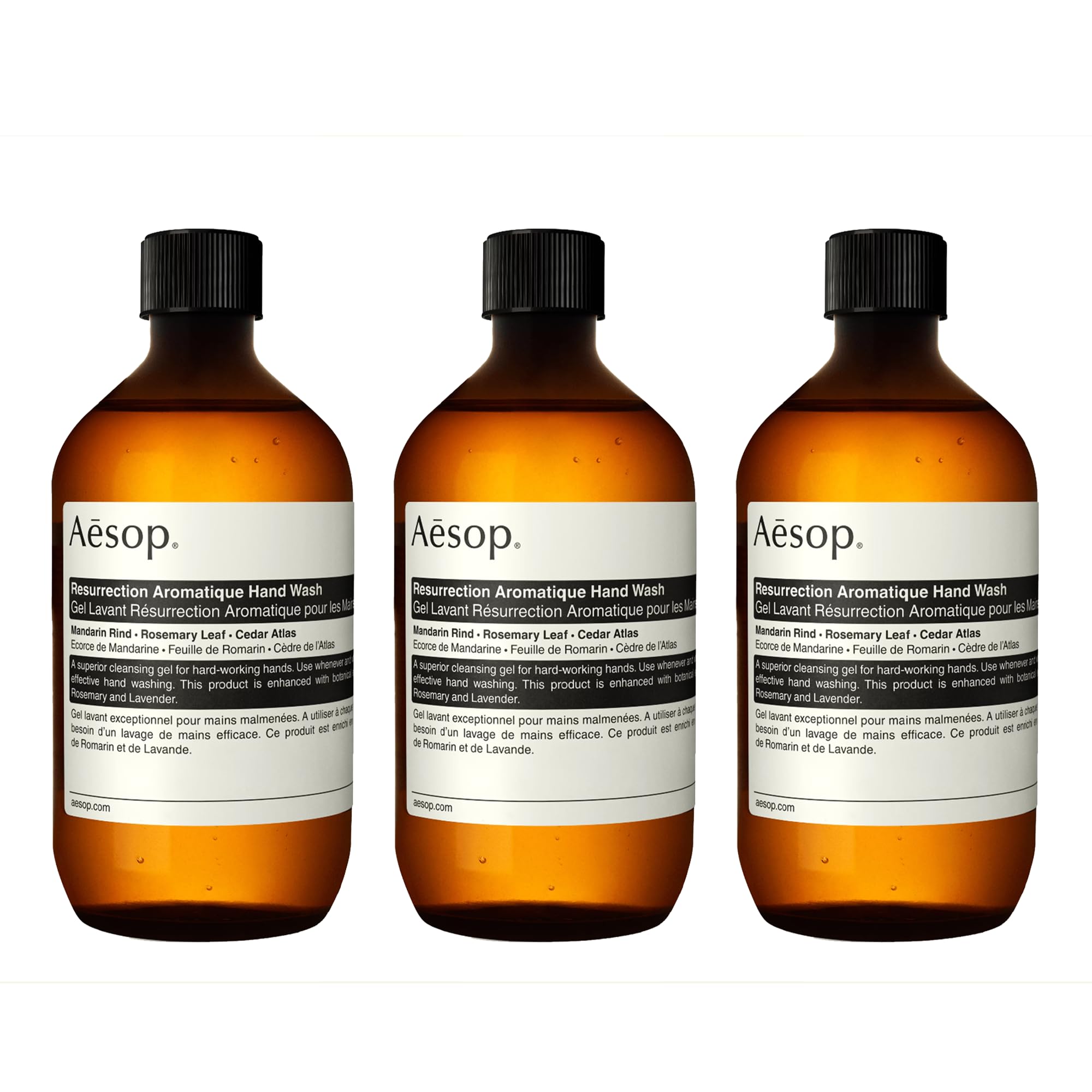 Aesop Resurrection Aromatique Hand Wash Refill bottle-front with eco-friendly packaging