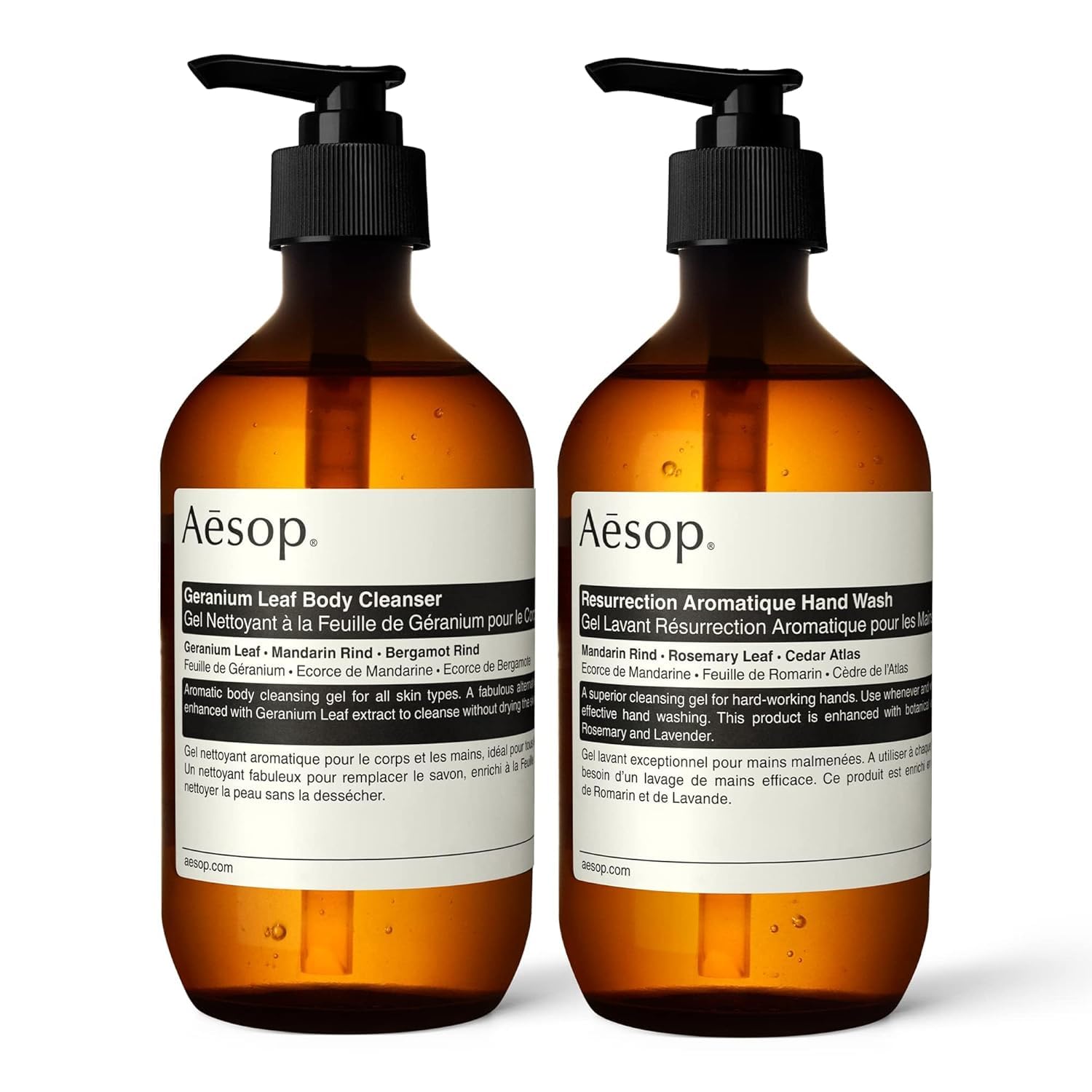 Aesop Resurrection hand soap bottle with citrus aroma for gentle cleansing