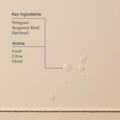 Close-up of smooth, frizz-free strands after applying Aesop serum.