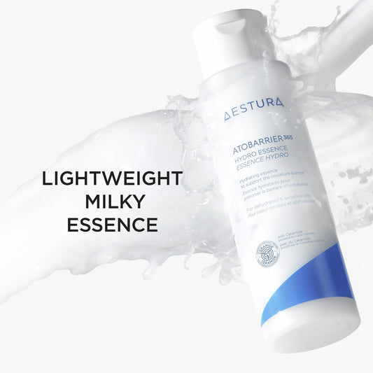 Close-up of AESTURA ATOBARRIER365 Hydro Essence texture showing lightweight feel