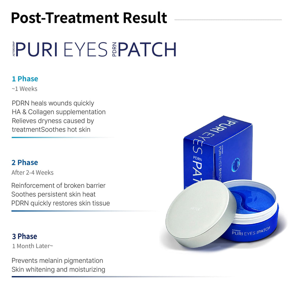 AETERDERM Puri Eyes PDRN Patch being applied under the eyes for rejuvenation