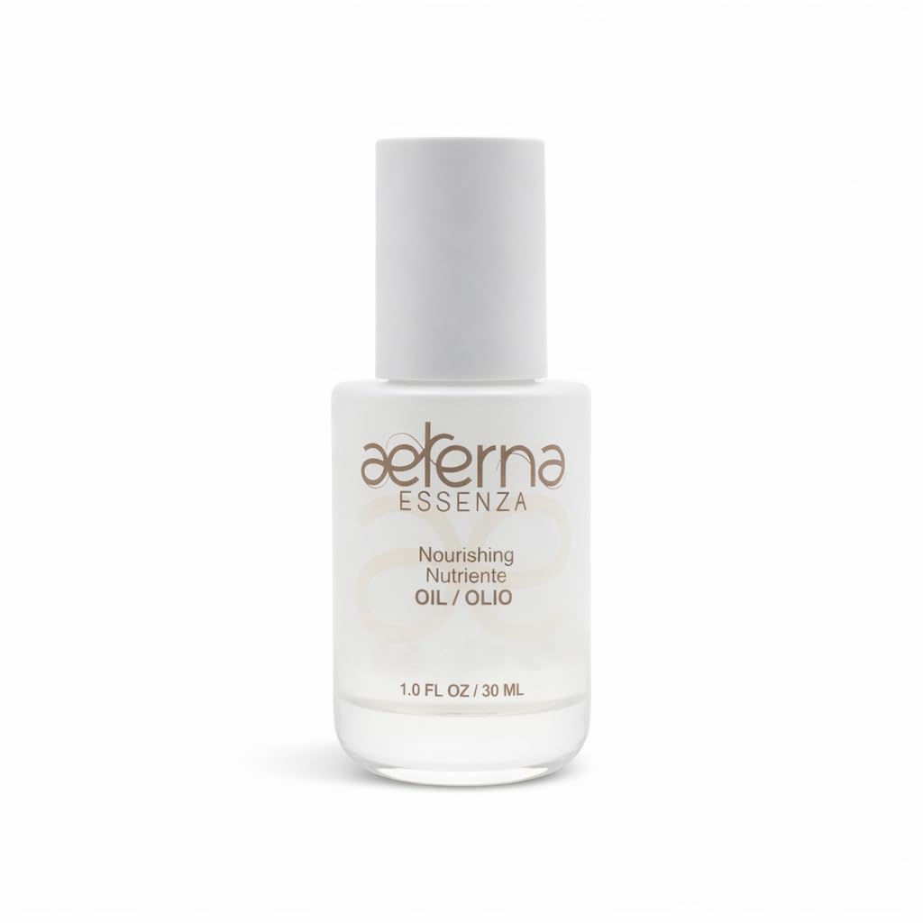 Aeterna ESSENZA bottle pouring oil for easy daily nourishment
