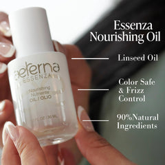 Aeterna ESSENZA hands applying oil to scalp and hair nourishment