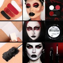 Afflano goth eyeshadow palette with four colors for smoky, high-contrast eyes.