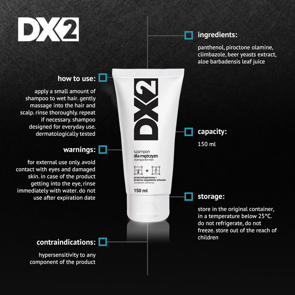 Climbazole and piroctone olamine ingredients highlighted for dandruff control in DX2.
