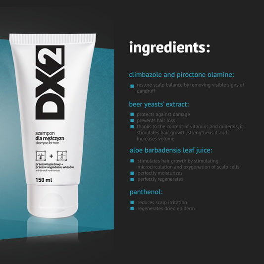 DX2 shampoo lather close-up illustrating gentle daily cleansing.