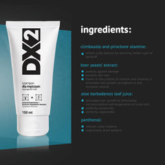 DX2 shampoo lather close-up illustrating gentle daily cleansing.