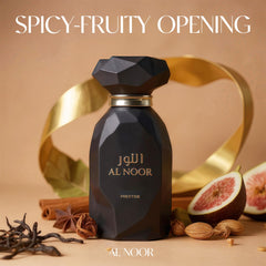 AFLUXE AL NOOR PRESTIGE top notes cardamom saffron capture a vibrant opening perfect for confident days.