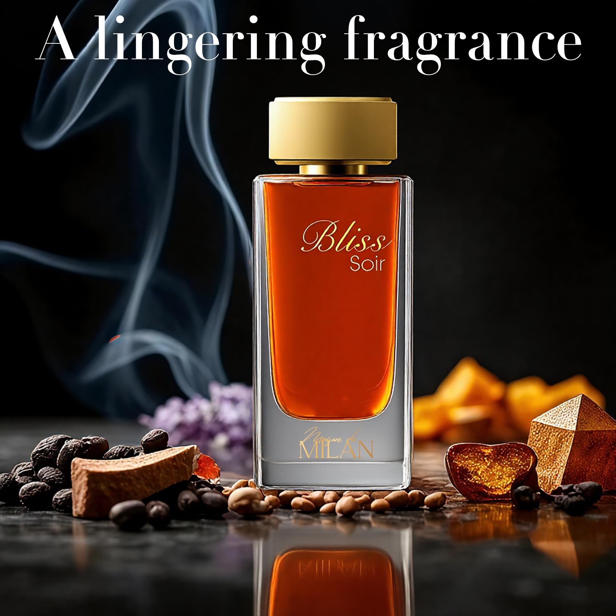 AFLUXE Bliss Soir closeup of scent notes indicating sophisticated composition.