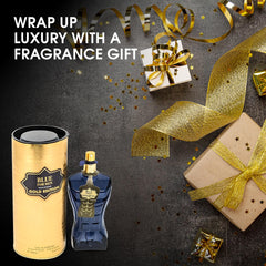 AFLUXE Blue For Men Gold gift packaging, perfect holiday present.