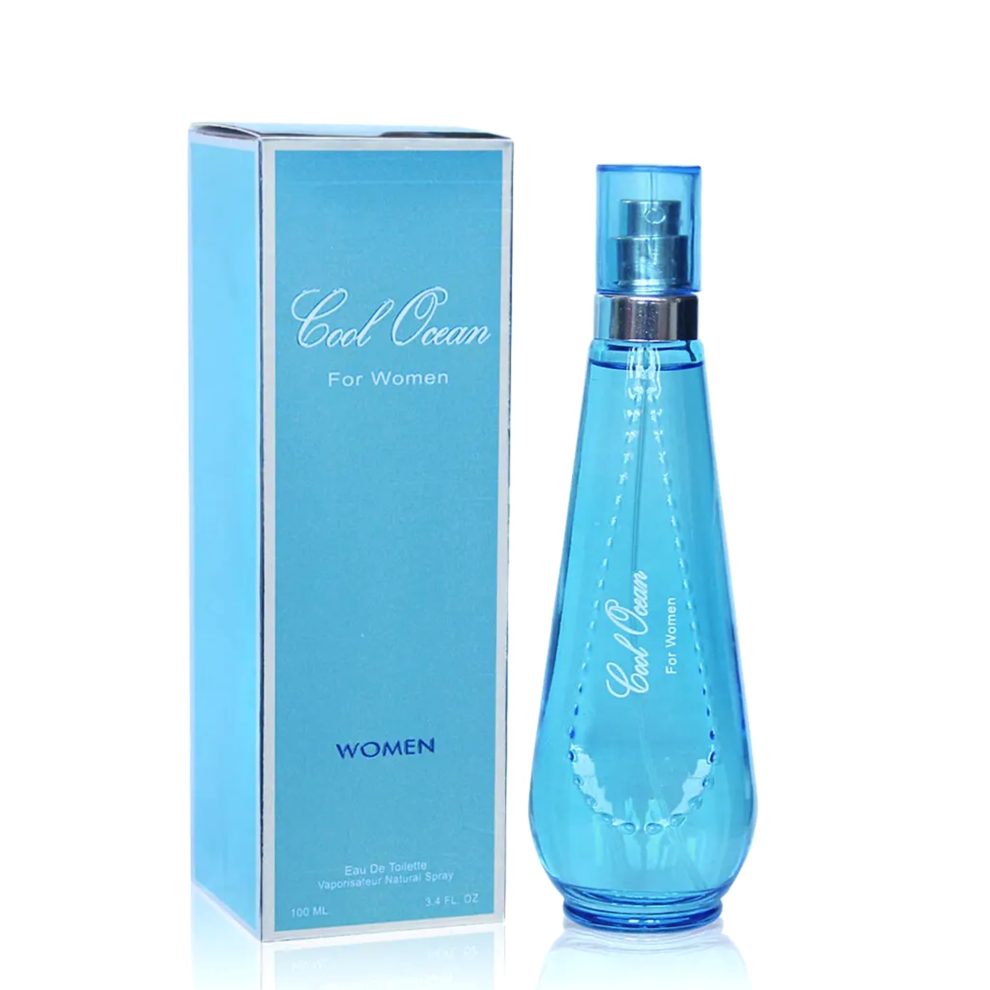AFLUXE Cool Ocean bottle front view showing bold, elegant design and lasting scent.