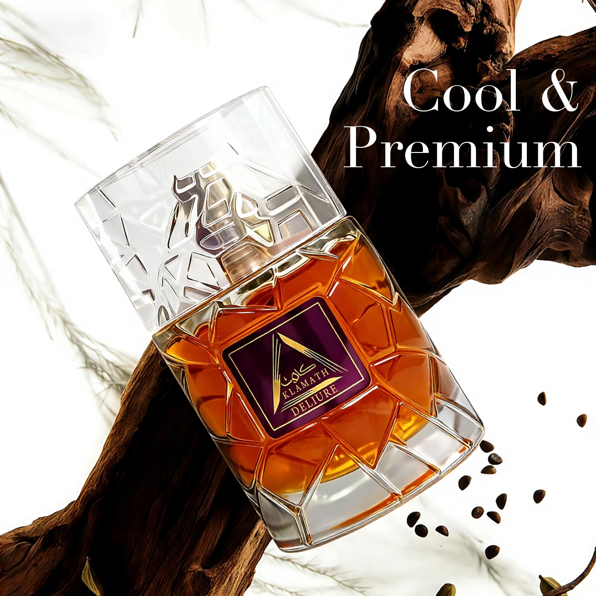 Afluxe Klamath-Deliur bottle pour shot indicating lasting fragrance.