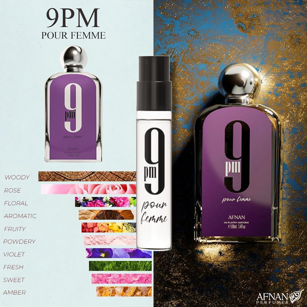 Afnan 9PM Rebel Unisex 2ml bottle presented gift-ready for fragrance lovers.