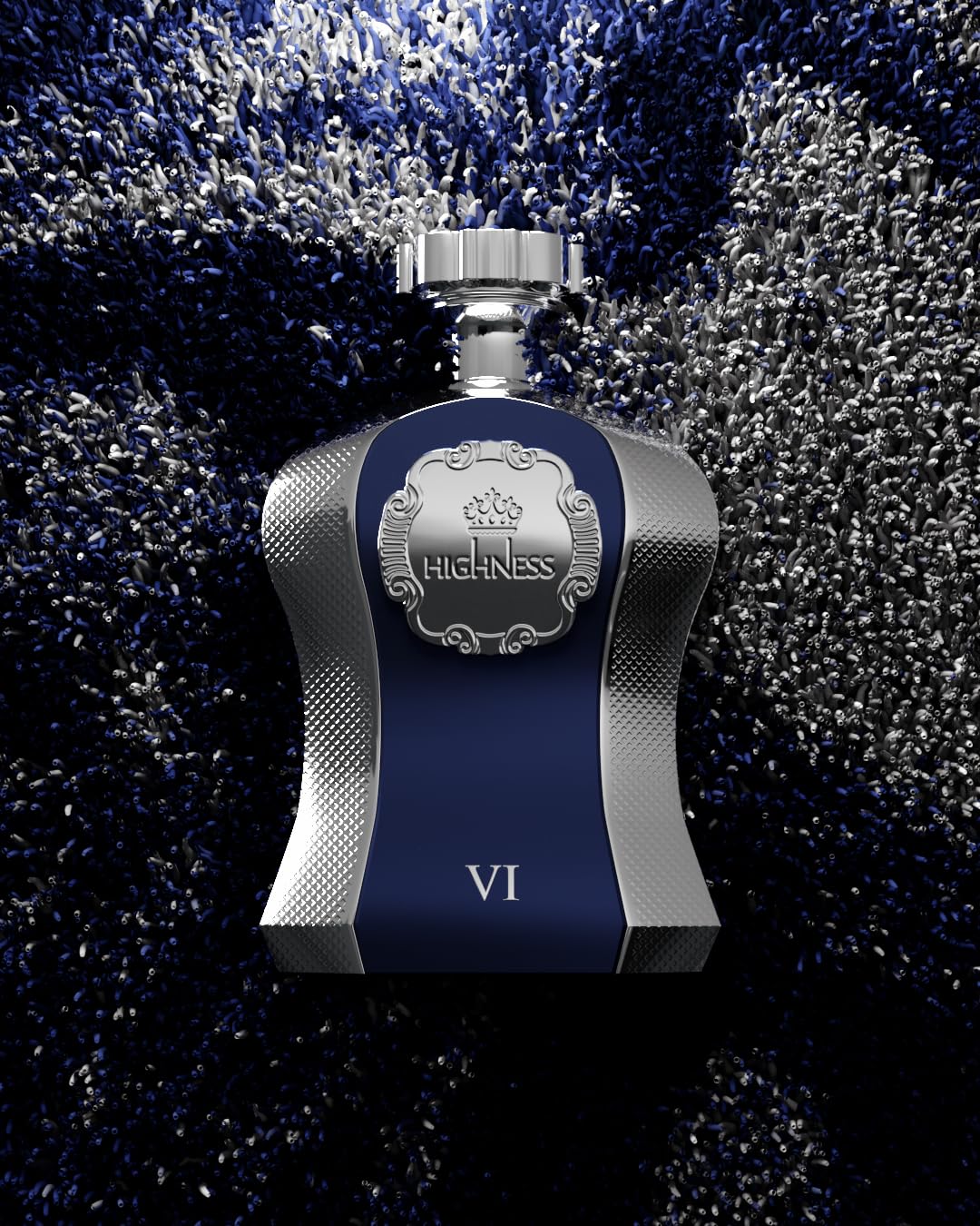 Afnan Highness Blue, unisex fragrance in use during evenings and upscale events.