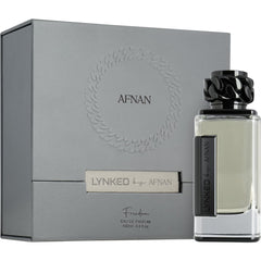 Front view of Lynked Freedom bottle with sleek masculine design for versatile wear.