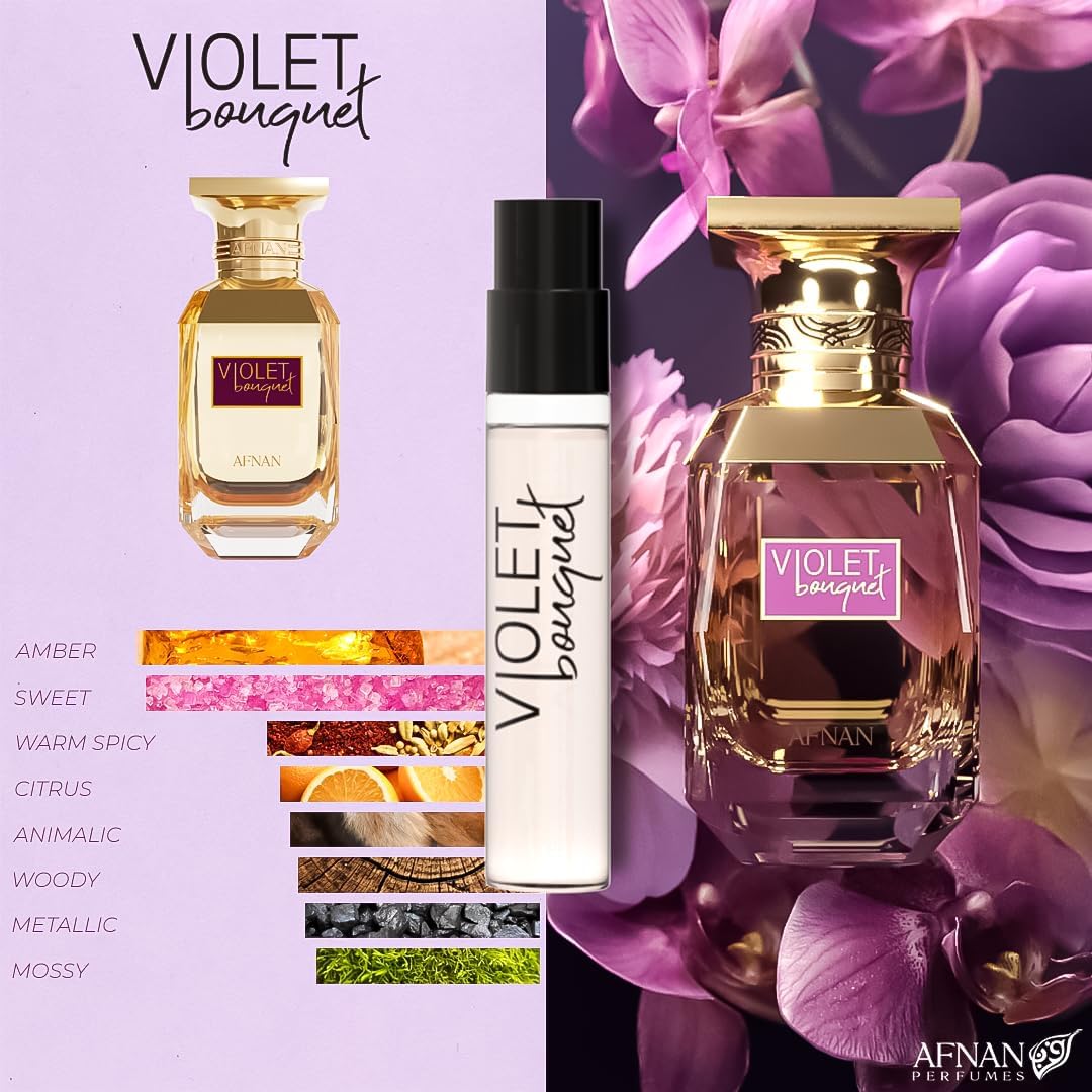 Afnan Mystique Bouquet 2ml vial with alluring floral depth