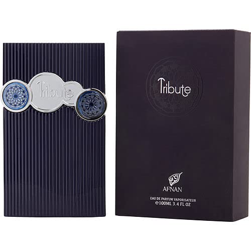 Afnan Tribute Blue Travel Edition packaging, premium design for travelers.