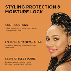 African Pride gel on loc styling for neat, frizz-free retwists.