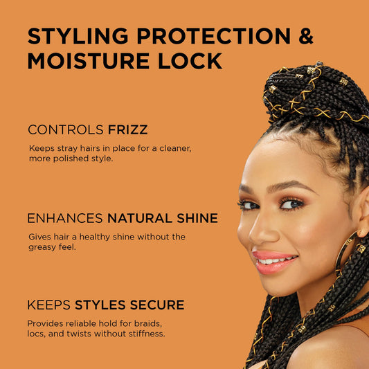 African Pride Black Castor Miracle edge control for smooth, lasting edges.