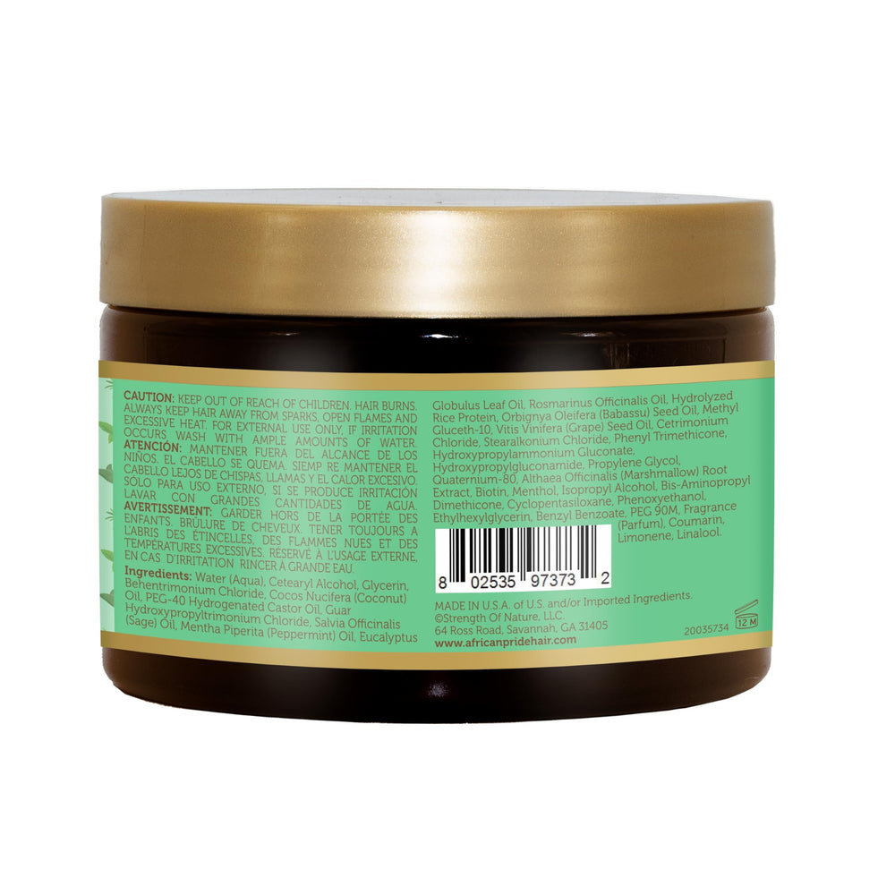 African Pride Feel It Formula masque applied to wet hair for deep nourishment.