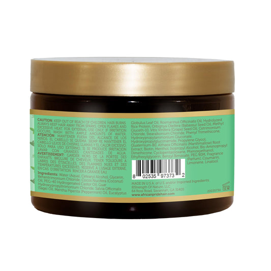 African Pride Feel It Formula masque applied to wet hair for deep nourishment.