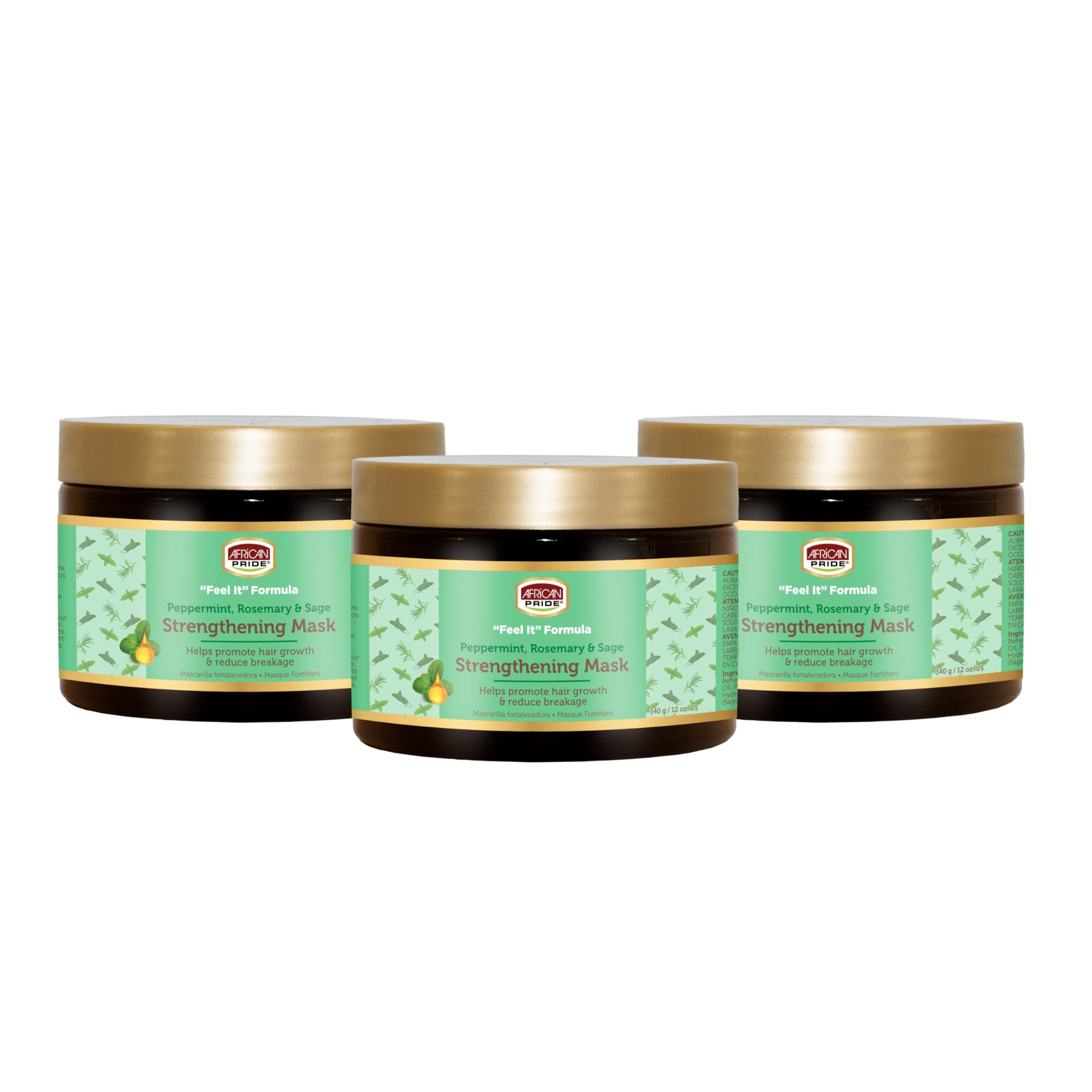 African Pride Feel It Formula masque bottle—protein-rich treatment for strengthened hair.