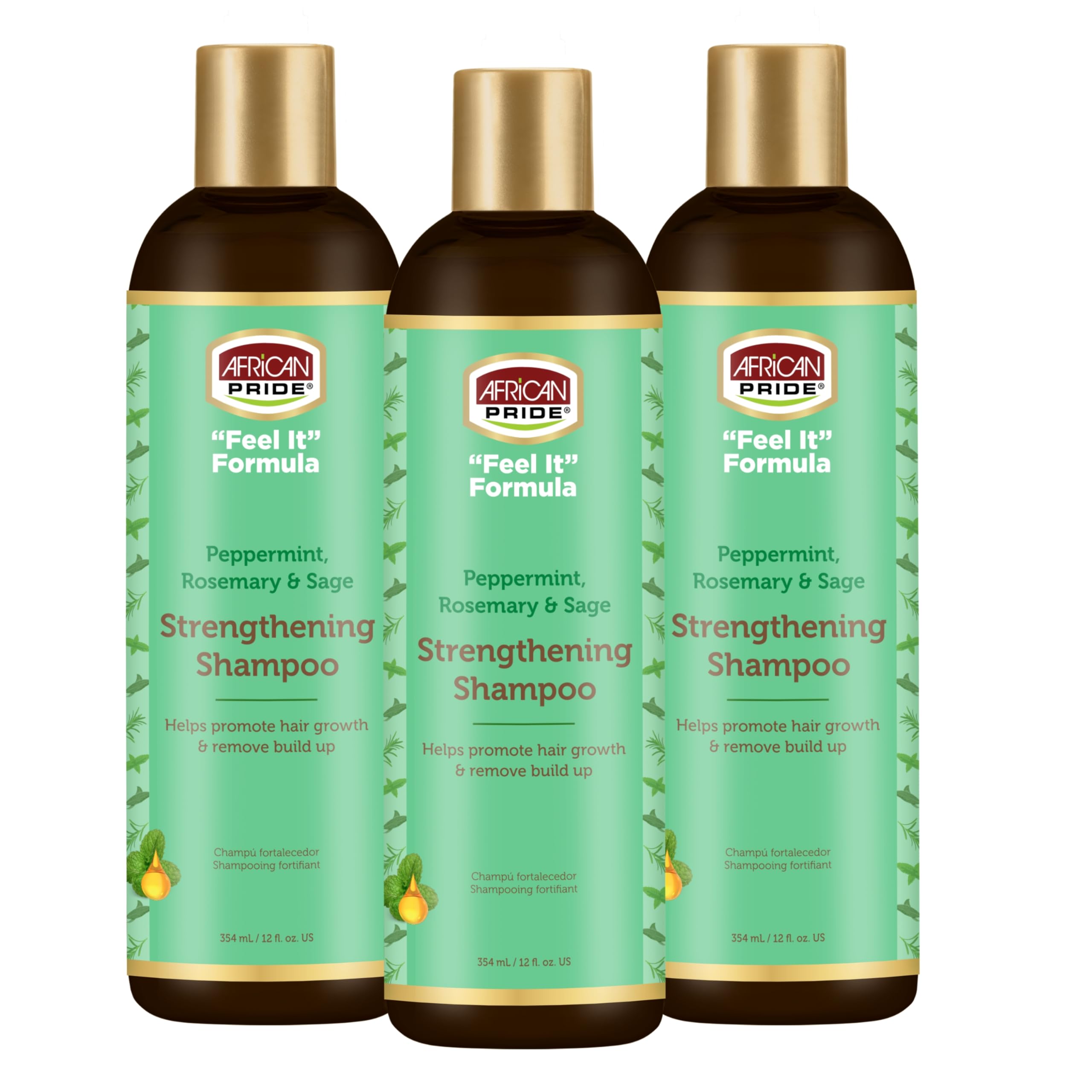 African Pride Feel It Formula Shampoo bottle for a refreshing scalp cleanse.