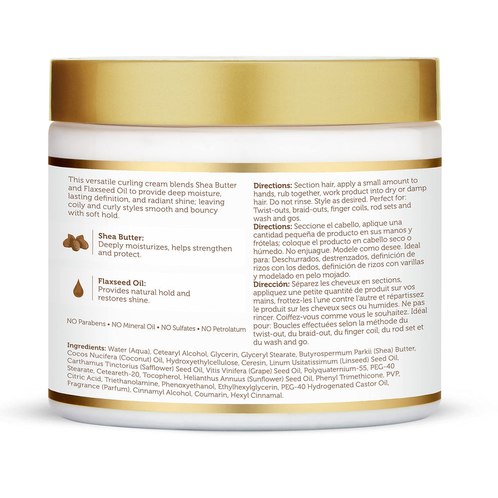 African Pride Moisture Miracle Curling Cream no harsh ingredients label on packaging.