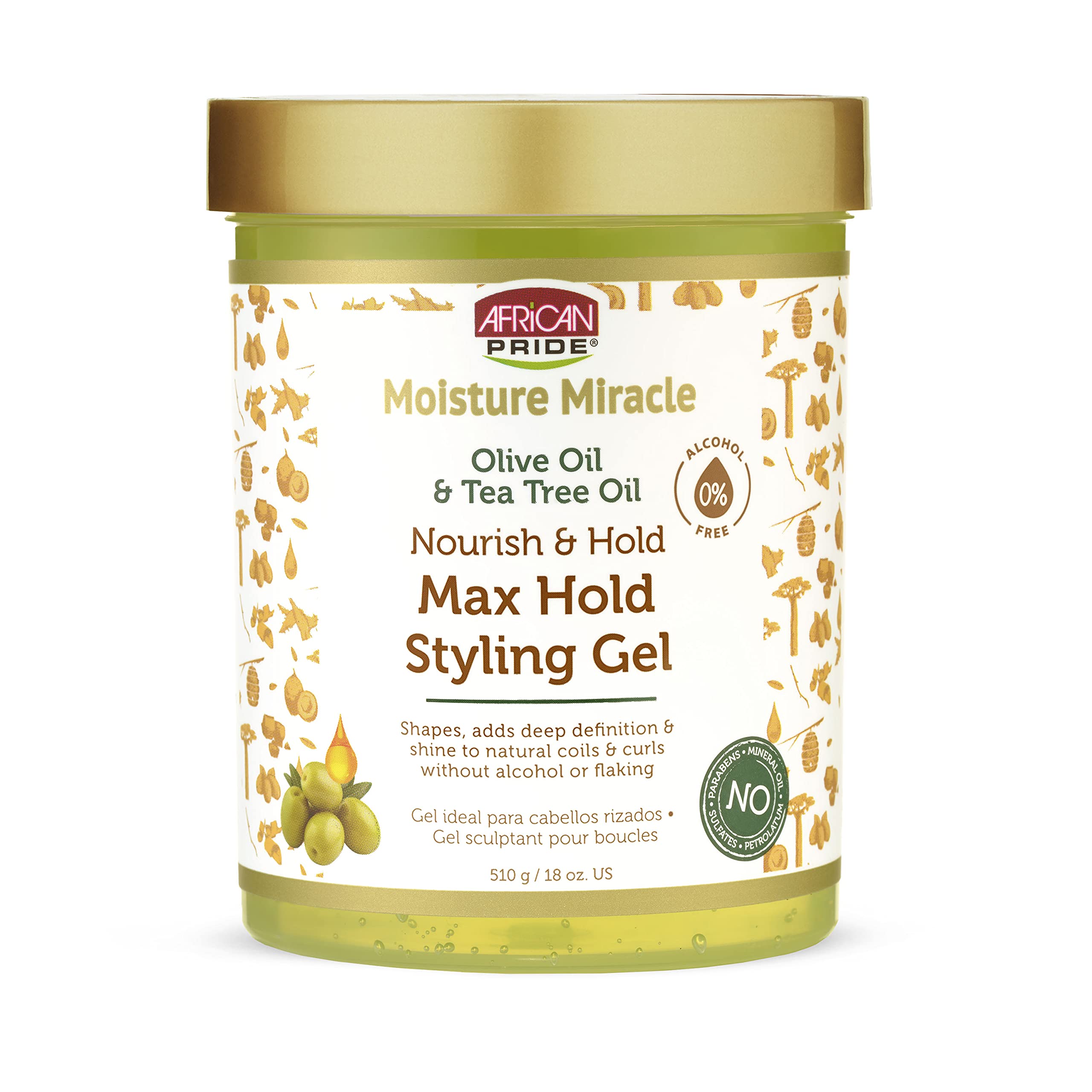 African Pride Moisture Miracle gel being applied to wet hair for smooth definition