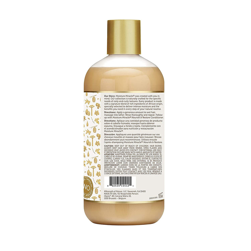 African Pride Moisture Miracle shampoo lather demonstrates gentle cleansing for curls