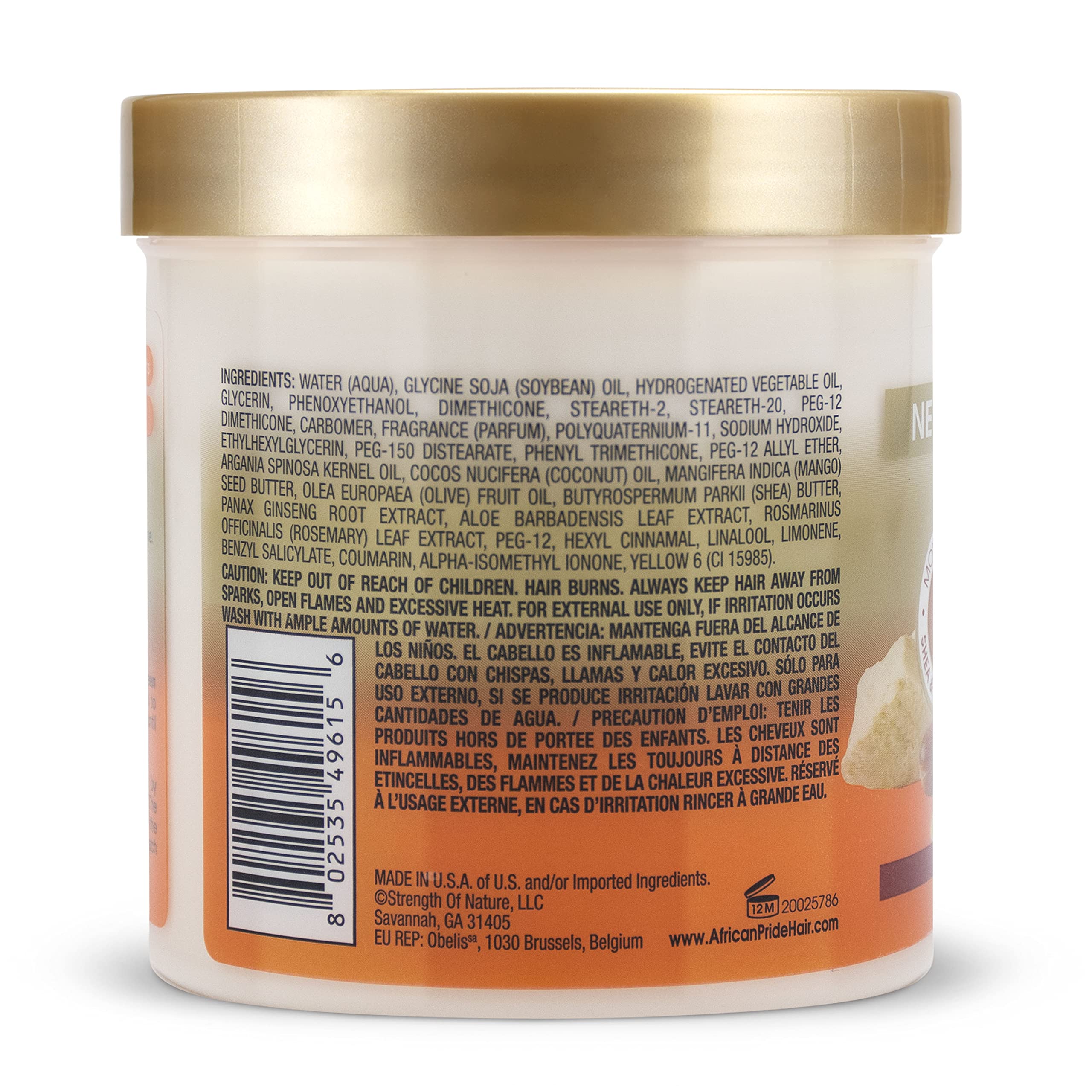 African Pride Shea Miracle Bouncy Curls Pudding with nourishing butters for shine.