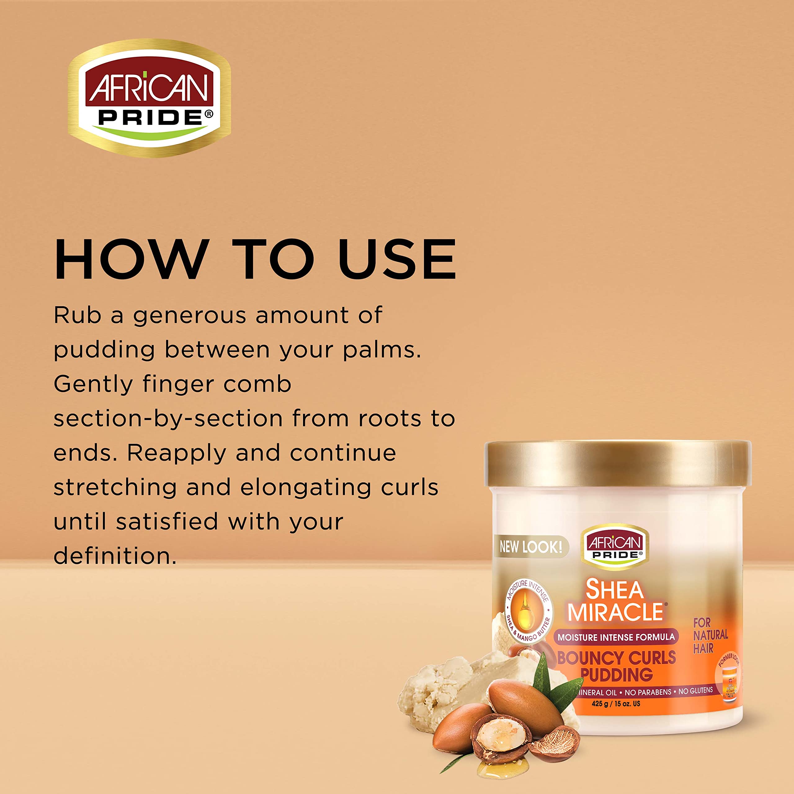 Close-up of whipped pudding texture ideal for defining curls.